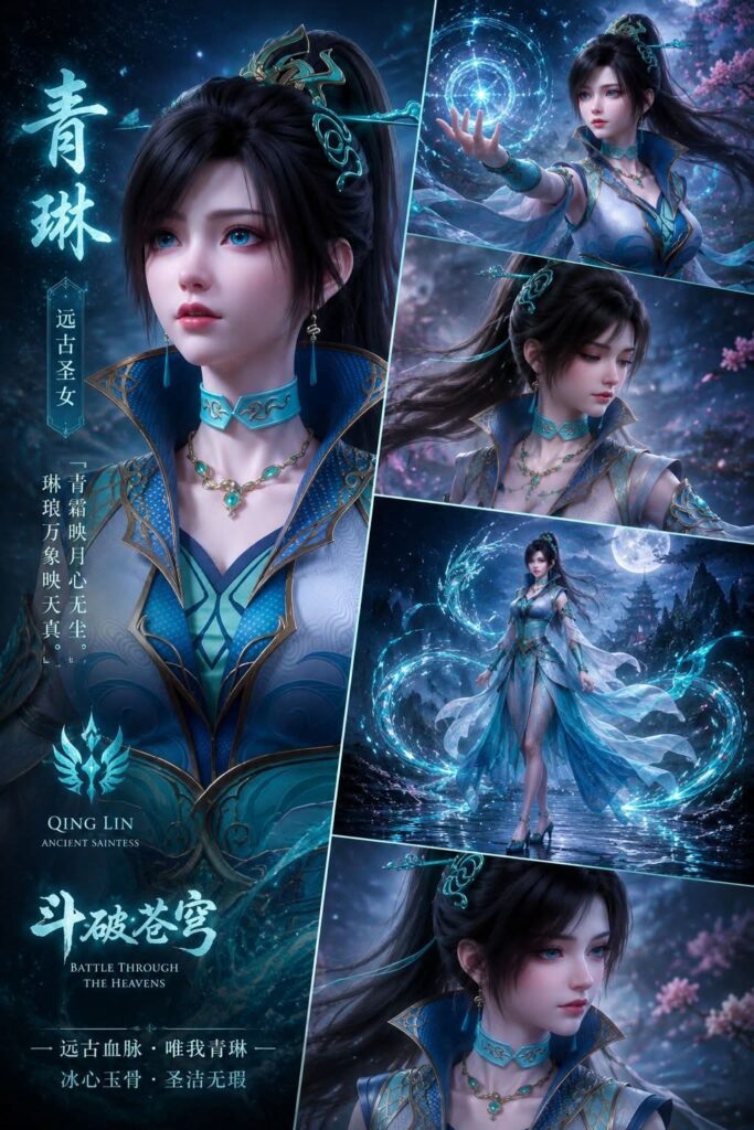 QING LIN A gaze that can command ancient beasts. Once overlooked by the world, she rises to become a force no one can ignore.
