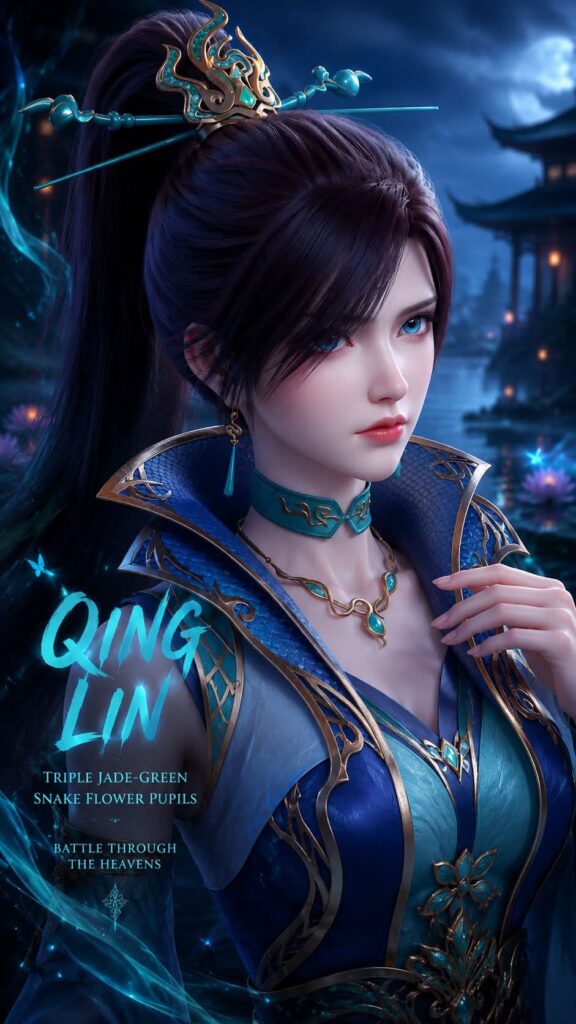 🐍 QING LIN 🐍 Her mysterious eyes possess an ancient power capable of controlling powerful magical beasts. #QingLin #BattleThroughTheHeavens #BTTH #Donghua #ChineseAnime #AnimeWallpaper #FantasyArt #AnimeGirl #Wallpaper #TripleJadeGreenSnakeFlowerPupils #DonghuaWallpaper #Cultivation #EpicWallpaper #FantasyCharacter #animeedit